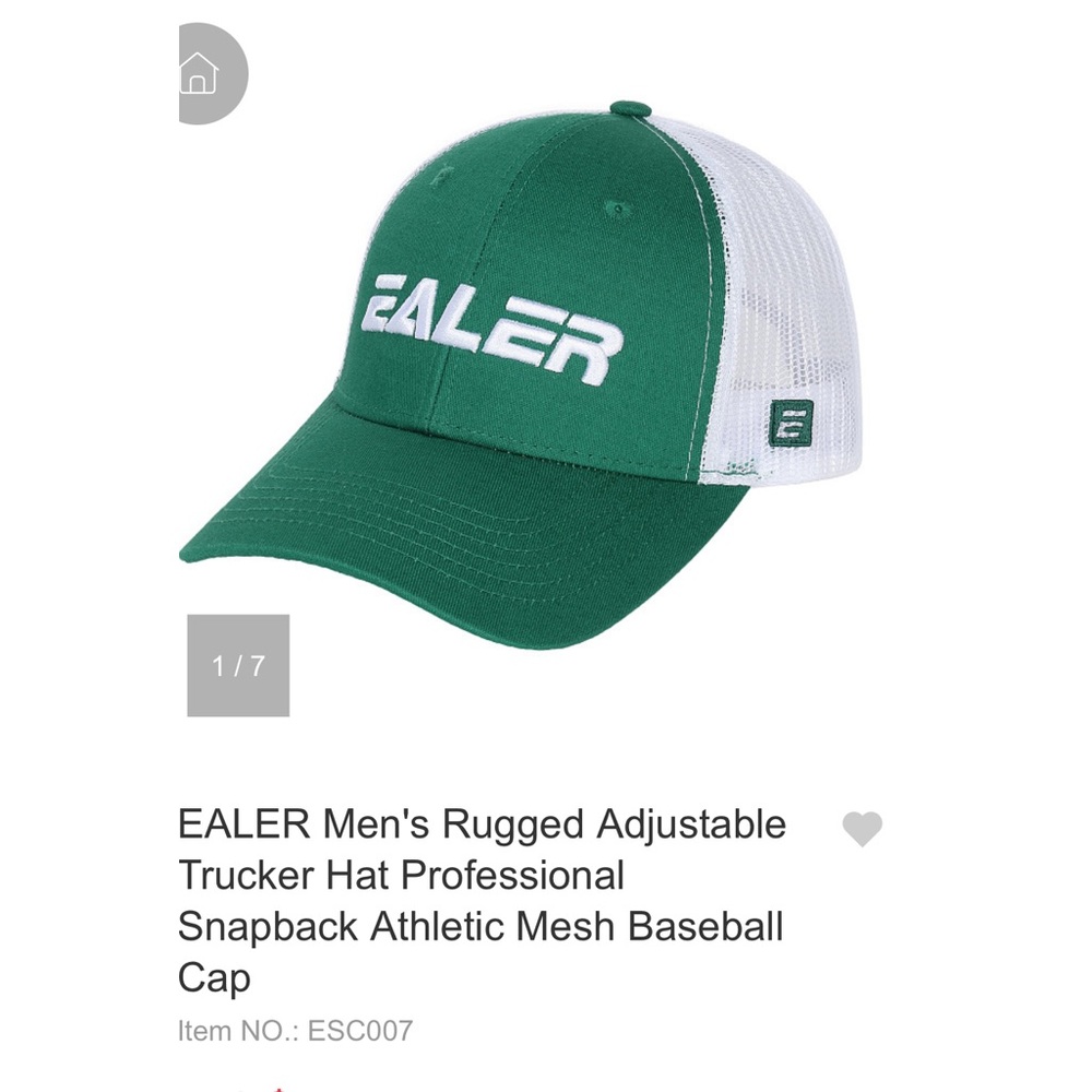 New Ealer snap back trucker style baseball hat green/white or black/grey